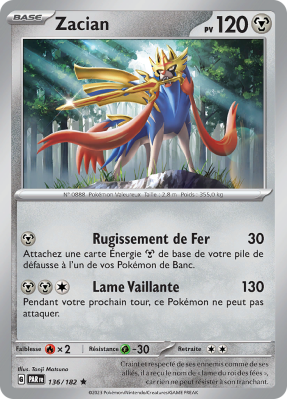 Carte Pokémon Zacian 136/182 Holographique Faille Paradoxe