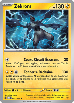 Carte Pokémon Zekrom 066/182 Holographique Faille Paradoxe
