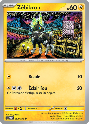 Carte Pokémon Zébibron 062/182 Commune Faille Paradoxe