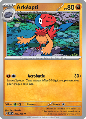 Carte Pokémon Arkéapti 050/086 Peu commune Flamme Blanche