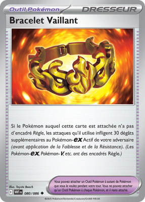 Carte Pokémon Bracelet Vaillant 080/086 Peu commune Flamme Blanche