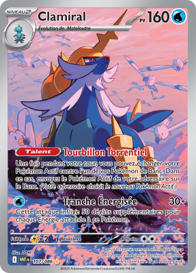 Carte Pokémon Clamiral 107/086 AR Flamme Blanche