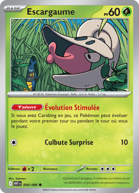 Carte Pokémon Escargaume 008/086 Commune Flamme Blanche