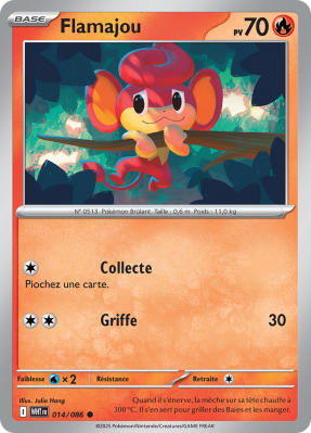 Carte Pokémon Flamajou 014/086 Commune Flamme Blanche