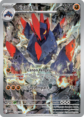 Carte Pokémon Gigalithe 129/086 AR Flamme Blanche