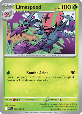 Carte Pokémon Limaspeed 009/086 Peu commune Flamme Blanche