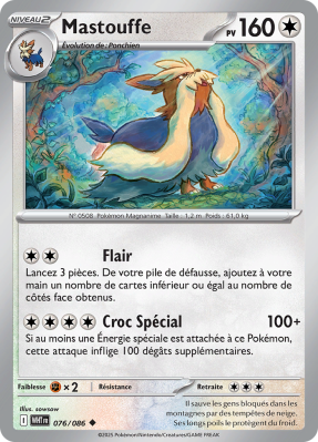 Carte Pokémon Mastouffe 076/086 Peu commune Flamme Blanche