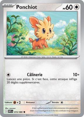 Carte Pokémon Ponchiot 074/086 Commune Flamme Blanche