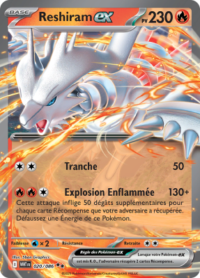 Carte Pokémon Reshiram-ex 020/086 Double rare Flamme Blanche
