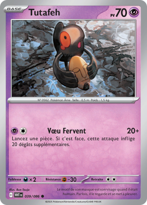Carte Pokémon Tutafeh 039/086 Commune Flamme Blanche