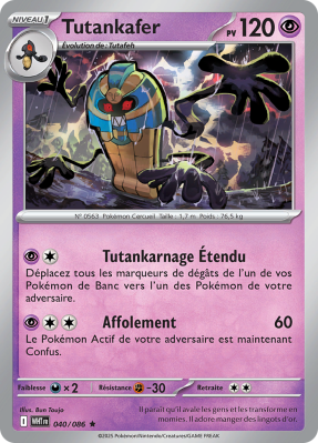 Carte Pokémon Tutankafer 040/086 Holographique Flamme Blanche