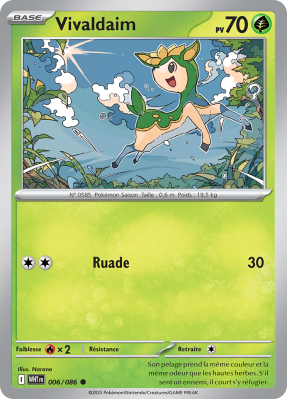 Carte Pokémon Vivaldaim 006/086 Commune Flamme Blanche
