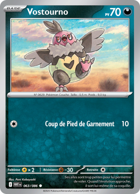 Carte Pokémon Vostourno 063/086 Commune Flamme Blanche