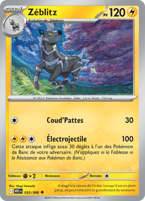 Carte Pokémon Zéblitz 032/086 Peu commune Flamme Blanche