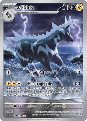 Carte Pokémon Zéblitz 115/086 AR Flamme Blanche