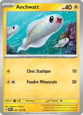 Carte Pokémon Anchwatt 067/197 Commune Flammes Obsidiennes