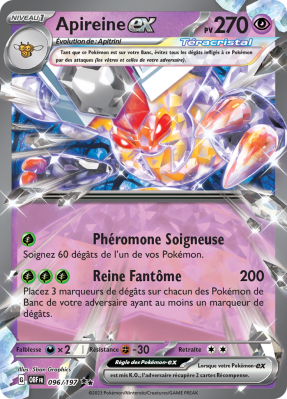 Carte Pokémon Apireine-ex 096/197 Double rare Flammes Obsidiennes