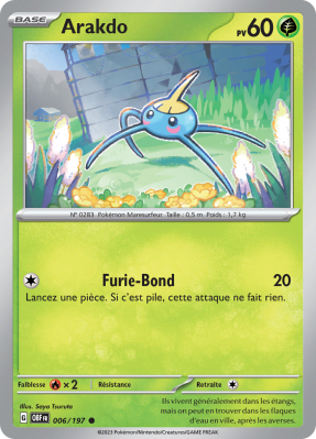 Carte Pokémon Arakdo 006/197 Commune Flammes Obsidiennes