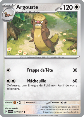 Carte Pokémon Argouste 177/197 Peu commune Flammes Obsidiennes