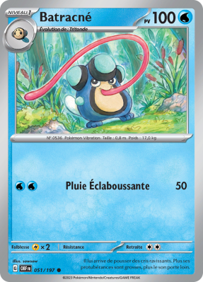 Carte Pokémon Batracné 051/197 Commune Flammes Obsidiennes