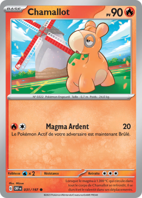 Carte Pokémon Chamallot 031/197 Commune Flammes Obsidiennes