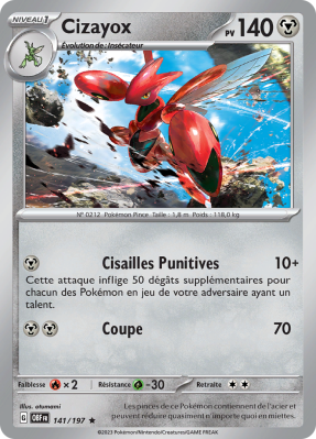 Carte Pokémon Cizayox 141/197 Holographique Flammes Obsidiennes