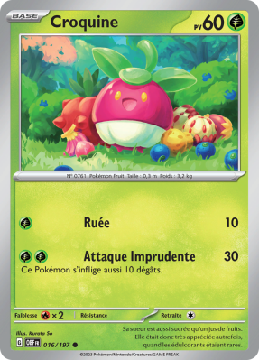 Carte Pokémon Croquine 016/197 Commune Flammes Obsidiennes
