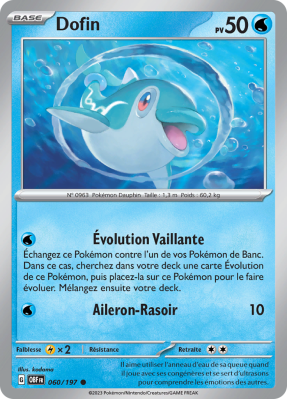 Carte Pokémon Dofin 060/197 Commune Flammes Obsidiennes