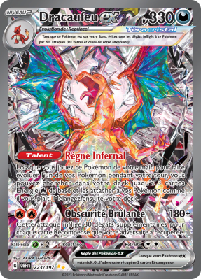 Carte Pokémon Dracaufeu-ex 223/197 Alternative Flammes Obsidiennes