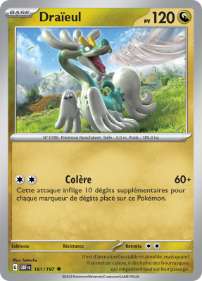 Carte Pokémon Draïeul 161/197 Peu commune Flammes Obsidiennes