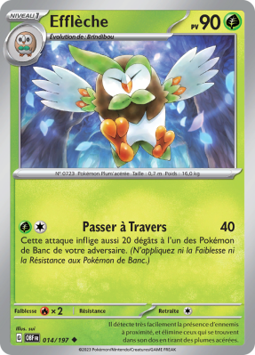 Carte Pokémon Efflèche 014/197 Peu commune Flammes Obsidiennes