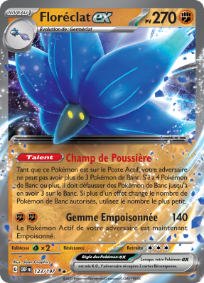 Carte Pokémon Floréclat-ex 123/197 Double rare Flammes Obsidiennes