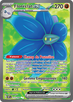Carte Pokémon Floréclat-ex 213/197 Ultra Rare Flammes Obsidiennes