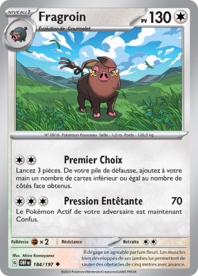 Carte Pokémon Fragroin 184/197 Peu commune Flammes Obsidiennes