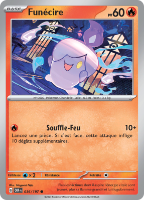 Carte Pokémon Funécire 036/197 Commune Flammes Obsidiennes