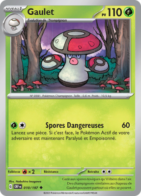 Carte Pokémon Gaulet 010/197 Peu commune Flammes Obsidiennes