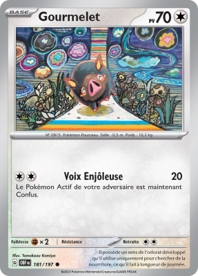 Carte Pokémon Gourmelet 181/197 Commune Flammes Obsidiennes