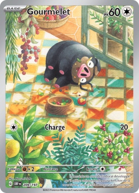 Carte Pokémon Gourmelet 209/197 AR Flammes Obsidiennes