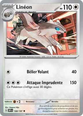 Carte Pokémon Linéon 168/197 Peu commune Flammes Obsidiennes