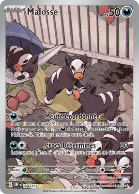 Carte Pokémon Malosse 204/197 AR Flammes Obsidiennes