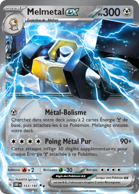 Carte Pokémon Melmetal-ex 153/197 Double rare Flammes Obsidiennes