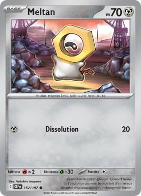 Carte Pokémon Meltan 152/197 Commune Flammes Obsidiennes