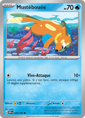 Carte Pokémon Mustébouée 048/197 Commune Flammes Obsidiennes