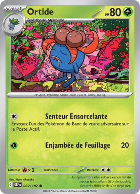 Carte Pokémon Ortide 002/197 Commune Flammes Obsidiennes