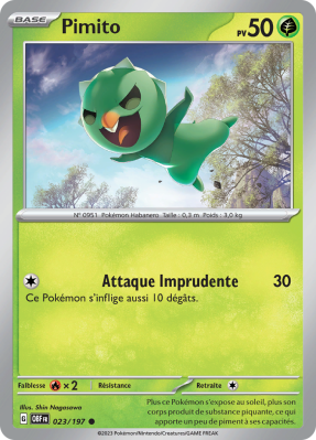 Carte Pokémon Pimito 023/197 Commune Flammes Obsidiennes