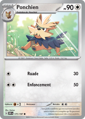 Carte Pokémon Ponchien 171/197 Commune Flammes Obsidiennes