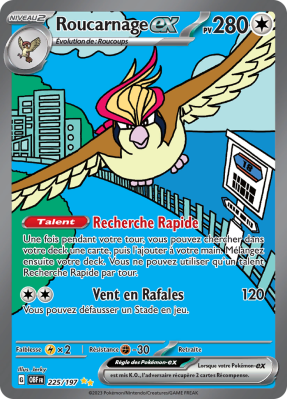 Carte Pokémon Roucarnage-ex 225/197 Alternative Flammes Obsidiennes