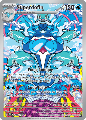 Carte Pokémon Superdofin 200/197 AR Flammes Obsidiennes