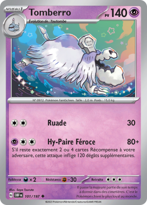 Carte Pokémon Tomberro 101/197 Peu commune Flammes Obsidiennes
