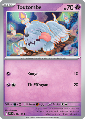 Carte Pokémon Toutombe 099/197 Commune Flammes Obsidiennes